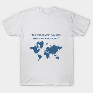 Travel Map with a Quote T-Shirt